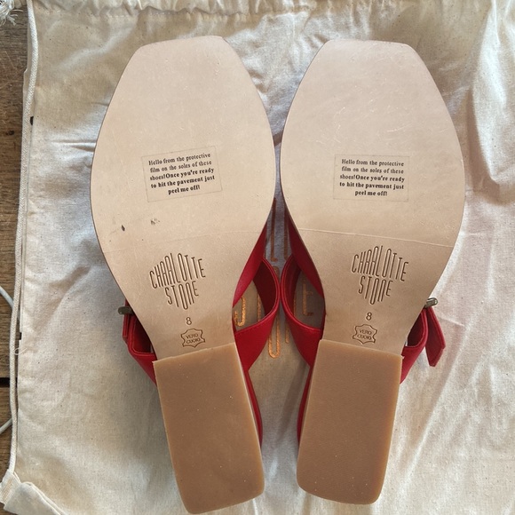 Charlotte Stone Red Heeled Sandals - Picture 10 of 14